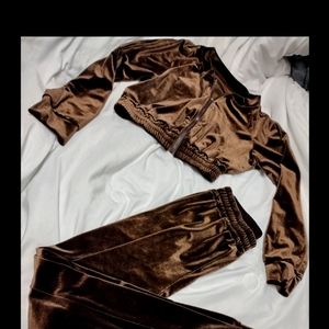 Velour tracksuit, two piece set.